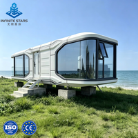 Villa Capsule Spatiale Moderne Respirante en Forme Carrée avec Mur Entièrement Vitré Épaissi et Isolation Anti-UV pour Hôtels et Résidences