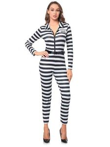 Halloween ragazze <span class=keywords><strong>TV</strong></span> & film Costume adulto nero bianco prigioniero tuta prestazioni altro materiale Aladdin natale - Product Image 3