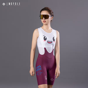 Salopette da Ciclismo Imbottita e Traspirante a Vita Alta per Uomo e <span class=keywords><strong>Donna</strong></span>, Pantaloncini da Bici Senza Cuciture - Product Image 4