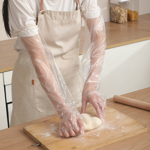 Disposable Arm Protector Gloves Cpe Long Sleeve Food Grade Kitchen Use - Product Image 1