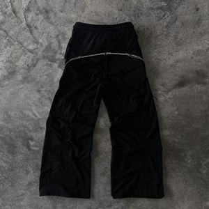 Pantalon de survêtement pour homme avec fermeture éclair, strass, impression sérigraphique, coton lourd, ample, jogging en molleton français - Product Image 2