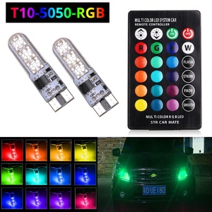 RGB T10 W5W 194 Led 168 W5W SMD 5050 coche cúpula luz de lectura automóviles cuña lámpara RGB LED bombilla con control remoto - Product Image 6