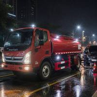 Camión Cisterna de Combustible Ligero Foton Ollin 4X2 de 10m3, Camión de Reparto de Diésel para Suministro de Combustible en Obras de Construcción