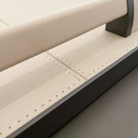 Porte de placard minimaliste moderne de luxe avec poignée intégrée, recouverte de tissu synthétique PU et de cuir, pour armoire de cuisine, mobilier d'hôtel