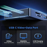 14 in 1 USB C Docking Station Dual HDMI DP 4K 60Hz Triple Display 10Gbps Type C Hub 100W PD RJ45 untuk Laptop PC