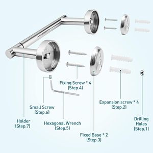 Prix Felaxible pour la meilleure qualité d'argent porte-papier toilette en acier inoxydable pour un usage domestique dans la salle de bain cuisine salle de bain - Product Image 5
