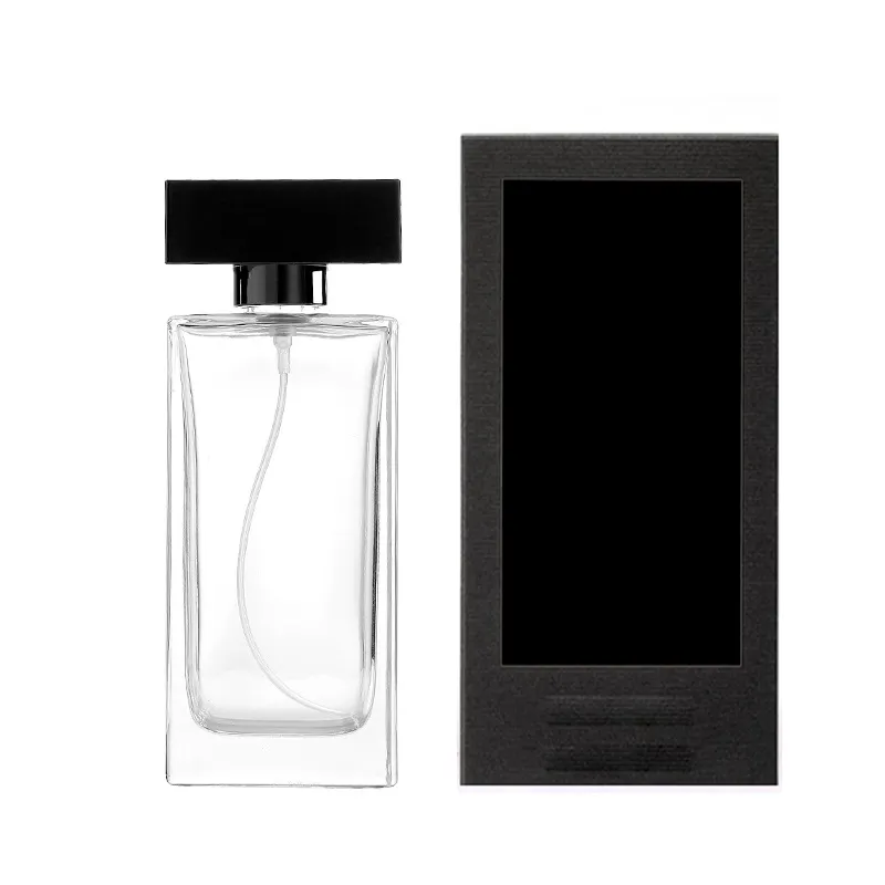 Bouteille de parfum personnalisée 60 ml80ml100 ml bouteille de parfum haute rectangulaire de 60 ml bouteille de parfum en verre