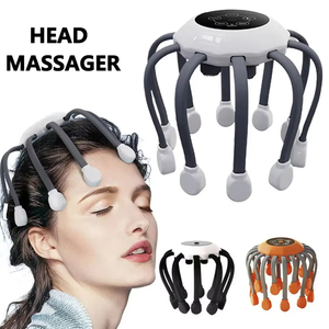 Masseur de cuir chevelu intelligent pour la maison, avec contrôle tactile automatique, en ABS et silicone, portable et batterie intégrée, pour le soulagement du stress (vente en gros) - Product Image 4