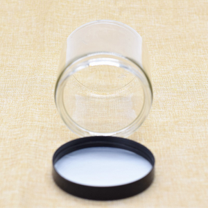 Gros personnalisé rond large bouche clair emballage vide stockage de miel pot en verre alimentaire avec couvercle en plastique - Product Image 3
