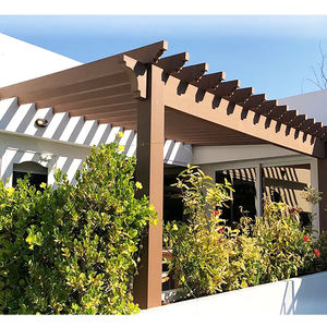 Hermosa <span class=keywords><strong>madera</strong></span> plástico compuesto pérgola poste Popular WPC decorativo Sleeper impermeable poste WPC gran Gazebo jardín pérgola conjunto - Product Image 1