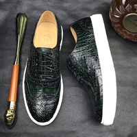 Top ventes, baskets de luxe en peau d'alligator pour hommes, styles de marche en cuir de crocodile personnalisables, chaussures plates décontractées pour hommes