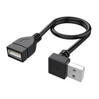 Kabel Pendek USB 2.0 Male to Female dengan Desain 90 Derajat untuk Transfer Data 480mbps di Ruang Sempit & Layar yang Dipasang di Dinding