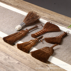 Handmade Bamboo Tea <b>Brush</b> Brown Bristle Purple Handle Tea Set Accessory Cleaning <b>Brush</b> Handheld Huzhou Craft - Product Image 3