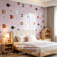 Panneau mural en PVC durable avec motif animal mignon pour chambre d'enfant, décoration intérieure, panneau mural en marbre UV directement de l'usine