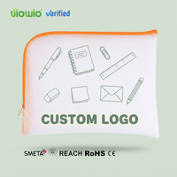 UIOWIO Carpeta de Archivos Transparente Personalizada de PVC TPU con Cierre, Bolsa de Documentos de Malla, Estuche con Cierre de Malla
