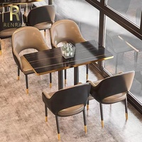 Meubles de restaurant, stand de restaurant moderne, couleur noire, en cuir, table et chaise de restaurant de restauration rapide bon marché, à vendre, Offre Spéciale