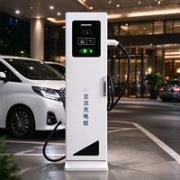 Borne de recharge AC, chargeur de véhicule électrique à une seule prise avec écran tactile et lecteur de carte, Type 2, utilisation en extérieur sur parking