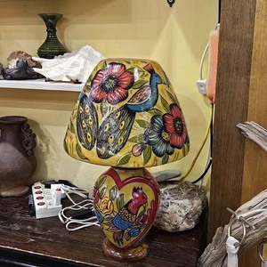 Thiết kế hiện đại hand-Painted Lạc Đà da bảng đèn với Peacock Pattern Shade & vẹt thiết kế cơ sở - Product Image 5
