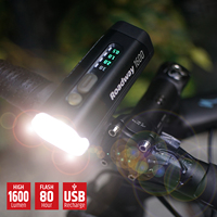 RTS 1600LM IPX4 Super Bright LED Bike Light Livraison rapide Rechargeable Front Light Power Bank Portable Bicycle Night Riding