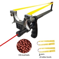 Kit de lance-pierre télescopique extensible en aluminium 72 cm, pliable, avec fixation rapide, pour tir de compétition en extérieur, avec viseur laser rouge