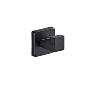 Moderno premio in acciaio inox accappatoio e asciugamano ganci per bagno quadrato nero Base asciugamano appendiabiti in metallo - Product Image 1