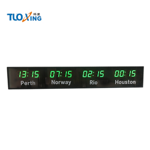 Treo Tường Kỹ Thuật Số LED Thế Giới Đồng Hồ AC Động Cơ Nhôm Vật Liệu Thời Gian Khu Vực Đồng Hồ - Product Image 4