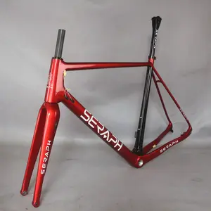 Quadro de bicicleta com pintura personalizada, quadro de fibra de carbono completo para pneu 42c bsa de ciclismo gr029