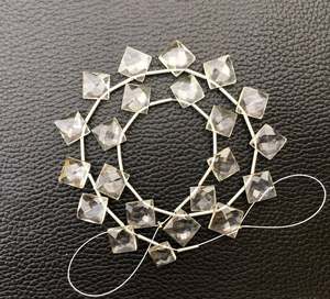 Juego de 22 piezas de increíbles cuentas cuadradas facetadas de cristal de cuarzo natural briolette blanco briolette transparente al por mayor - Product Image 5