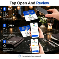 Panneau de table intelligent en acrylique compatible Apple et Android 13,56 MHz pour l'engagement client sur les réseaux sociaux, avec NFC et code QR, carte de commentaires Google