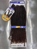 Vente en gros de mèches à tresser bouclées Pacific 3X de 18 pouces, 60 racines, 150g, Ondes d'eau dégradées, Boucles pré-torsadées, Tresses au crochet pour femmes noires