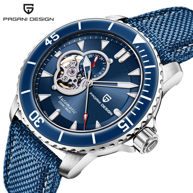 New PAGANI DESIGN Top Brand Men Automatic Mechanical Watches NH39A Blue Watch Men 100M Waterproof Business Watch Reloj Hombre