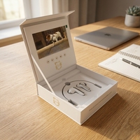 Boîte cadeau vidéo de luxe personnalisée avec écran LCD, boîte d'invitation en papier pour événements promotionnels d'entreprise