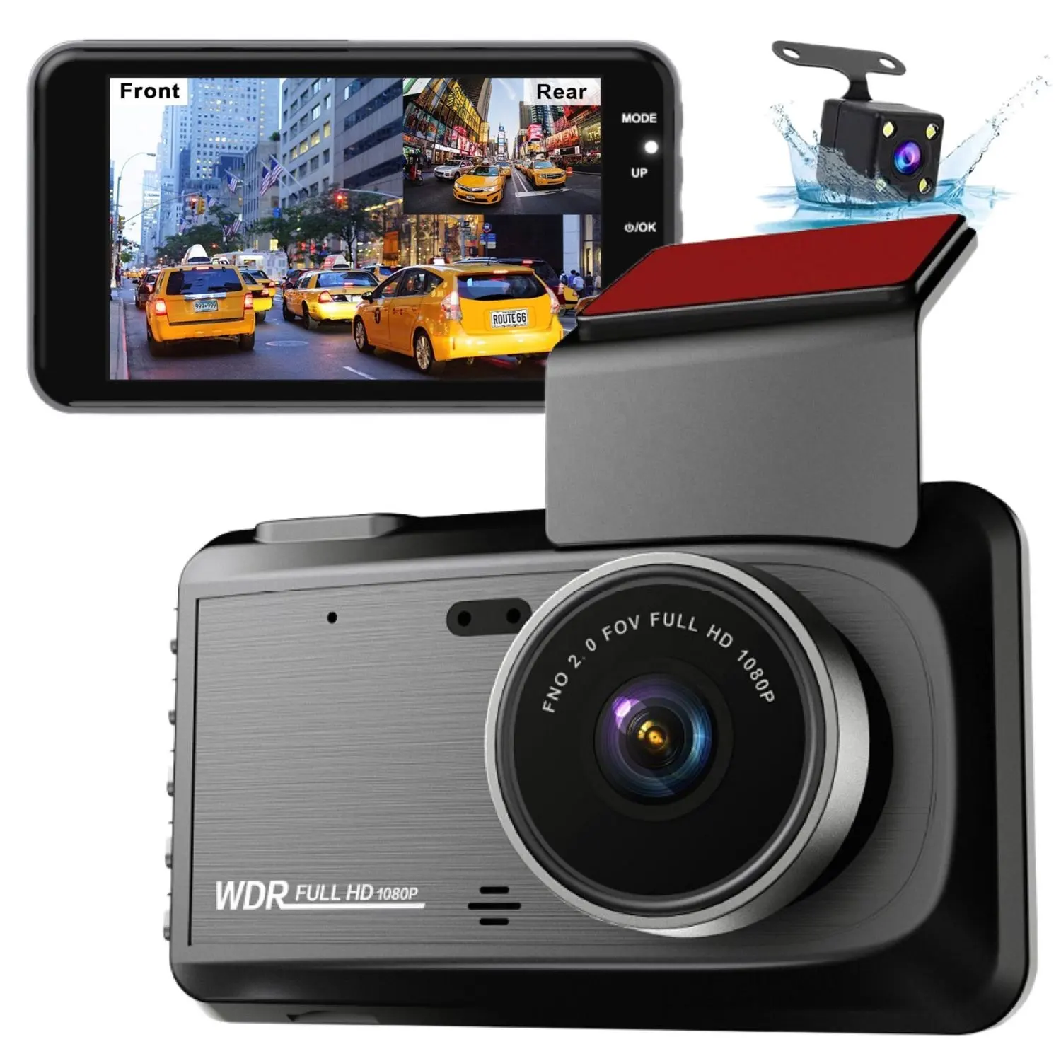 Meilleure vente caméra de tableau de bord 4 pouces hd numérique boîte noire pour voiture double objectif Dvr caméra de voiture 1080p conduite dashcam