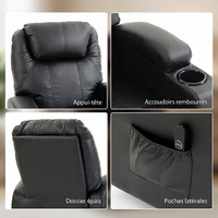 Fauteuil inclinable électrique avec massage et chaleur, canapé individuel moderne pour home cinéma – Offre spéciale