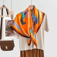 Écharpe Carrée de Luxe Haut de Gamme 90cm en Soie de Mûrier 100% avec Impression Personnalisée, Multifonctionnelle et Douce pour la Peau, Écharpe Personnalisée pour la Tête
