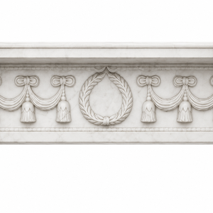 Traditional Marble Fireplace Mantel With Ornate Carving White Marble Stone Indoor Wood Burning Hearth For Dining Room - Product Image 4