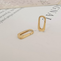 Fermoirs à ressort ovales en or véritable 18 carats, accessoires de bijouterie en gros pour la création de bijoux DIY
