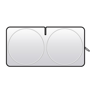 Parasol para Coche, Color Plata Titanio, Doble Anillo, Aislamiento Térmico para Parabrisas Delantero, Protección Solar con Instalación por Succión - Product Image 1