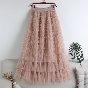 Élégante <span class=keywords><strong>Jupe</strong></span> <span class=keywords><strong>Longue</strong></span> de Soirée Maxi en Tulle Plissée Taille Haute pour Femmes, Idéale pour Sorties Décontractées ou Événements - Product Image 3