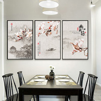 Peinture de Style chinois, affiche de toile de fleur de montagne, décor d'art mural, peinture à l'huile sur toile, affiches imprimées, image d'art mural