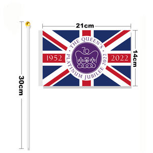 手を振る旗英国のお祝い2022カスタム英国クイーンエリザベス2世旗5x8インチミニゲームパーティーイベント旗 - Product Image 2