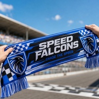 Écharpe de supporter personnalisée en polyester, imprimée par transfert thermique haute définition, pour événements sportifs