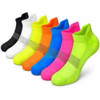Chaussettes de course de compression en gros, logo personnalisé, OEM, respirantes, coupe basse, anti-ampoules, talon renforcé, vente en gros