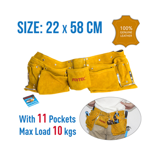 FIXTEC Hot Style Multifunctional <b>Tool</b> Suede Leather Waist <b>Belt</b> Bag With 11 Pockets for Electrician Repair FHTB2055L/FHTB2258L To - Product Image 5