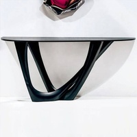 Console de salon classique en or de haute qualité avec miroir, style européen, en bois contemporain
