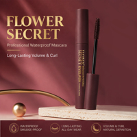 FLOWER SECRET Mascara Mat Velours Volume Allongeant Imperméable Rouge Vin Longue Tenue OEM/ODM Marque Privée Agent Recherché