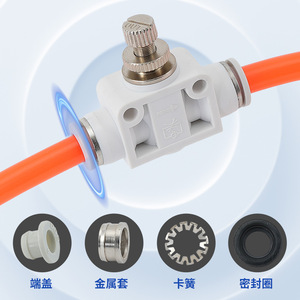 Válvula de control de flujo neumática LiYuan LSA4 de acero inoxidable con conector rápido para regulación de manguera de aire de 12 mm - Product Image 1