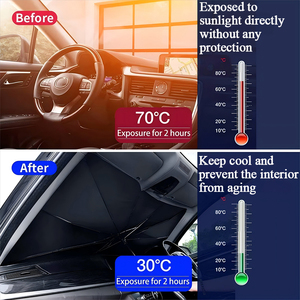 Pare-Soleil Pliable Type Parapluie pour Pare-Brise Avant de Voiture, Couverture Anti-UV avec Manche Flexible, <span class=keywords><strong>Parasol</strong></span> pour Pare-Brise - Product Image 5