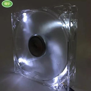 Ventilateur de boîtier d'ordinateur de 12 cm, taille 12025, ultra silencieux, entièrement transparent, éclairage LED avec interface 3 broches, 4 lumières blanches - Product Image 1