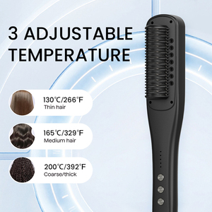 Professional Ceramic Nano <b>Steam</b> Hair <b>Straightening</b> Brush with 5 Temperature Settings and Safety Features - Product Image 3